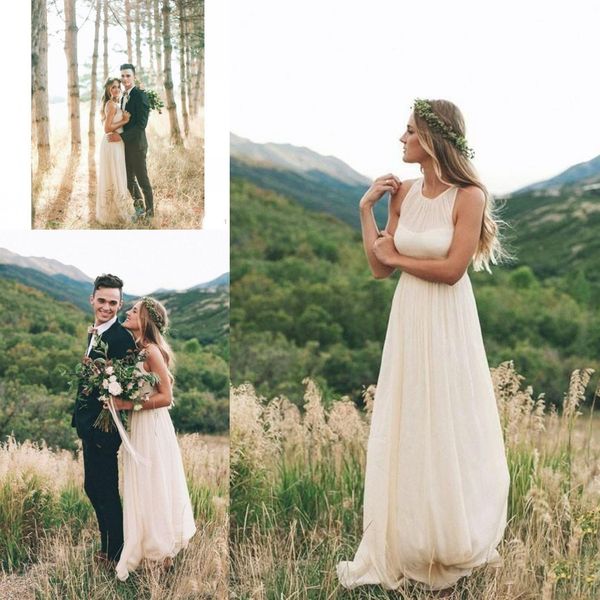Discount Simple Cheap Country Wedding Dresses Bohemain Style