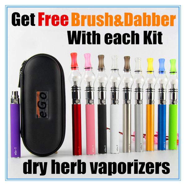 Ego Başlangıç ​​Kitleri Dab Pens 650mAh 900mAh 1100mAh Balmumu Pen Cam Küre Vape Renkleri Kubbe Taşınabilir Buharlaştırıcı Kuru Vapes E Cig