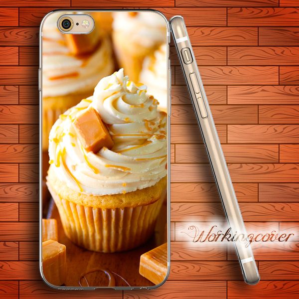 

capa salted caramel cupcakes soft clear tpu case for iphone 6 6s 7 plus 5s se 5 5c 4s 4 case silicone cover