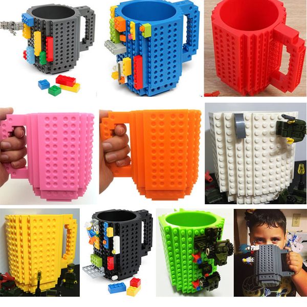 

build-on brick blocks mug milk mug coffee cup diy assembled puzzle decompression dining bar office coffee cup 301-400ml px-c04