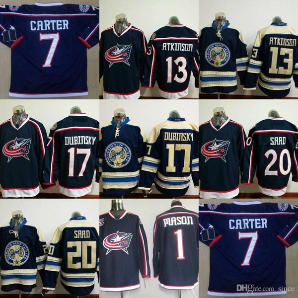 

factory outlet men's columbus blue jackets mason carter cam atkinson brandon dubinsky brandon saad navy blue ice hockey jersey ing, Black;red