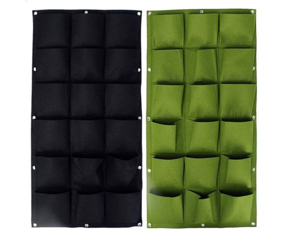 

grow pot indoor outdoor wall hanging garden planter vertical felt plant pots grow flower bags 7/18 pockets planters home