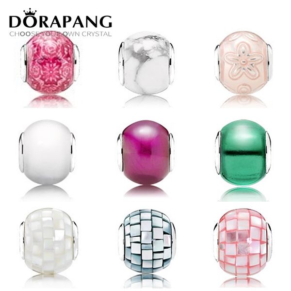 

dorapang 925 sterling silver beads charms multicolor essence murano glass beads collocation diy bracelet & bracelet fine jewelry, Black