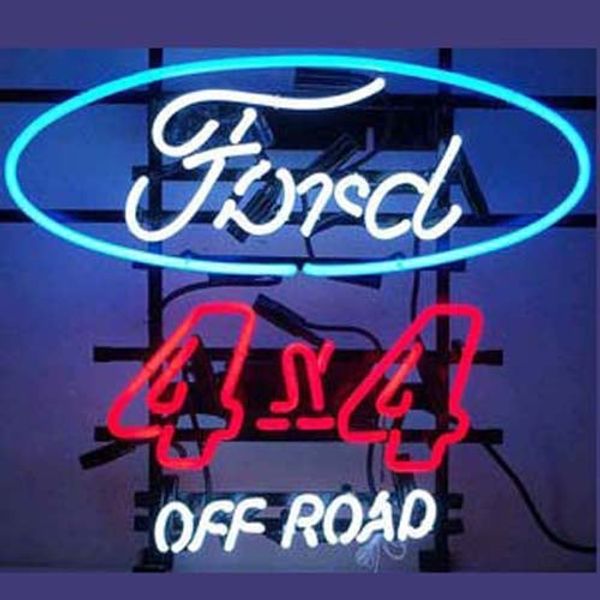 

ford 4x4 off road neon sign custom real glass tube light car truck store advertisement repair logo garage display neon signs 24"x20&quo