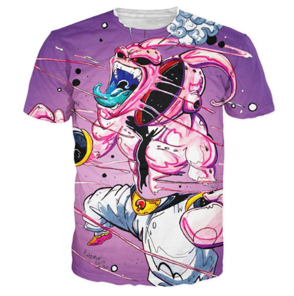 

новые модные мужские / женские аниме z majin buu летний стиль смешные 3d печати повседневная футболка топы плюс размер aa174, White;black