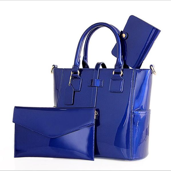 

2017 new Patent leather bag 3 pcs/set Fashion Shoulder Messenger bags high-grade composite package large capacity crossbody bag