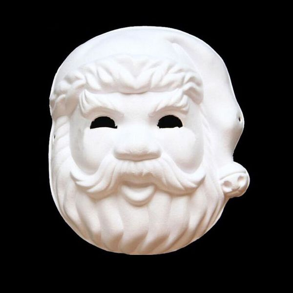 Christmas Santa Claus Hand Painted Diy Blank Mask Masquerade Dance Performances Mask Kids Draw Party White Masks Za5123 Masks Party Masks Uk From