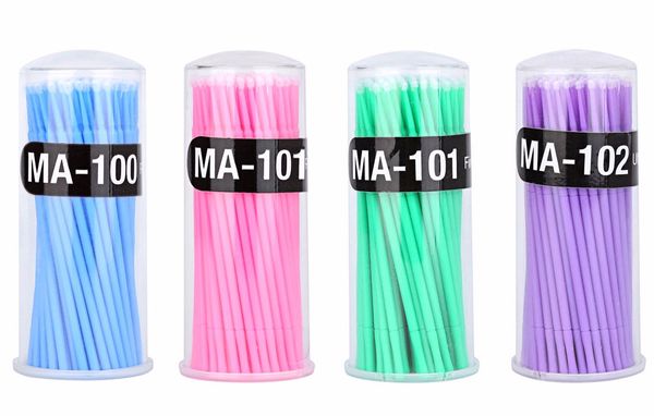 New Fashion Prezzo di fabbrica Pennelli per applicatore per l'estensione delle ciglia Pennelli monouso per ciglia Microbrush 100 pezzi Applicatori per micro pennelli