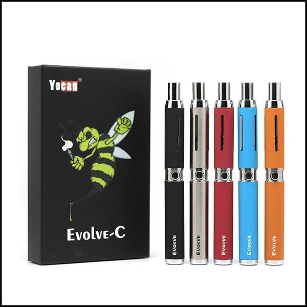 

Authentic Yocan Evolve-C Starter Kit 650mAh Wax Dry Herb Vaporizer Pen Kit with Quartz Dual Coil 100% Original