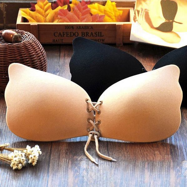 

Women Adhesive Stick Silicone Invisible Bra Magic Stick On Backless Freedom strapless Bra Gel Push Up Breast Immediately Self Adhesive