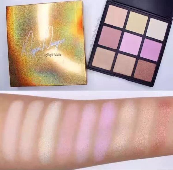 

wholesale new highlight palette 9c 9 color highlighting contour glow kit face bronzed blush makeup palettes genuine quality dhl