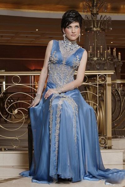 

high neck a line light blue sleeveless chiffon arab lace beaded evening dresses guest evening wear prom dress gowns formal cocktail party, Black