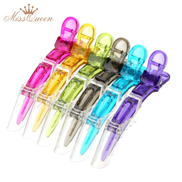 

wholesale- new transparent sectioning clips clamps hairdressing salon hair clips grip crocodile diy accessories hairpins plastic 6pcs