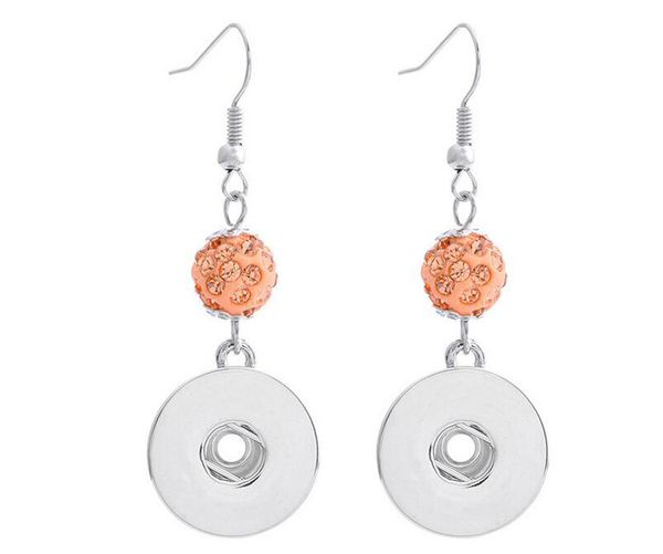 

20pairs 10style noosa ginger snap button diy earrings trend interchangeable jewelry fit 18mm button 2016 summer charms, Silver