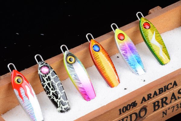 

new metal jigs iron baits 6cm 24.5g jig fishing lure bright colors spinnerbaits hook for carp bass fishing