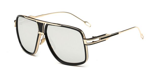 

wholesale- explosion models trend men's women's big box retro metal classic frog mirror sunglasses couple, White;black