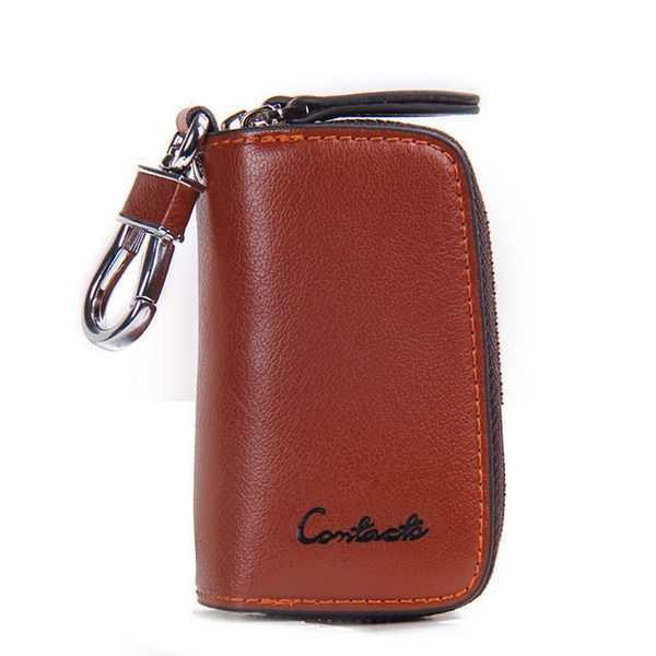 

Classic New Double Zip Men's Genuine Cow Leather Car Key Holder Multifunction Housekeeper High Class Motor Key Case 1005E