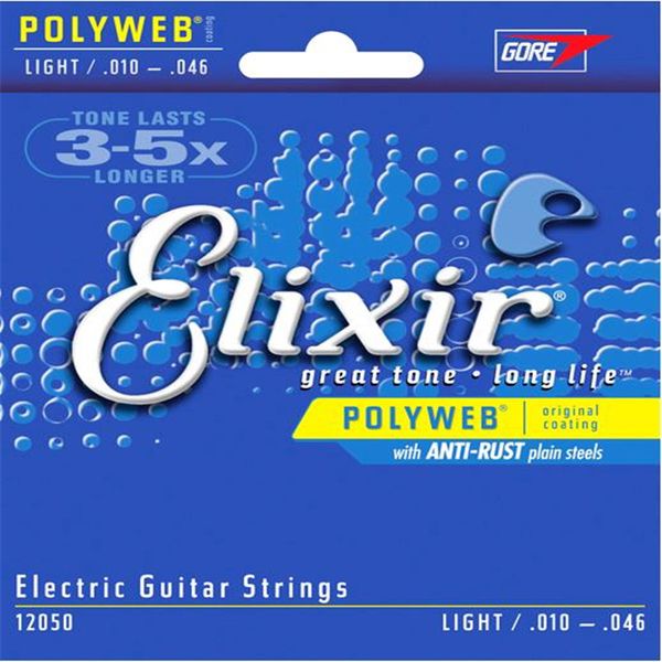 

Wholesale 3 Sets Elixir Electric Guitar Strings 12050 Great Tone Long Life 010-046 Inches POLYWEB Coating LIGHT Musical Instruments