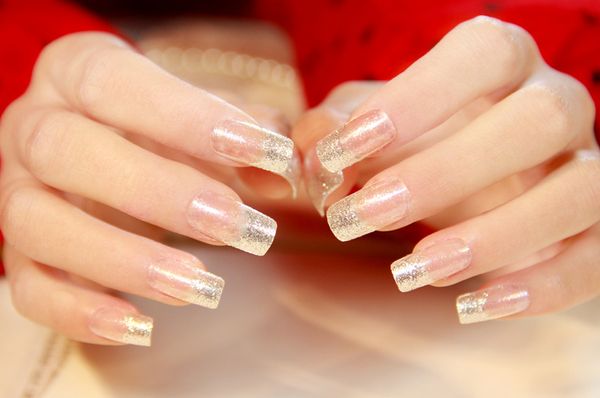 2017 New French Silver Slitter Square False Nails Long Full Artificial Nails With Powder Faux Ongle Naturelle Nail Gel Nail Supply From Laurenli