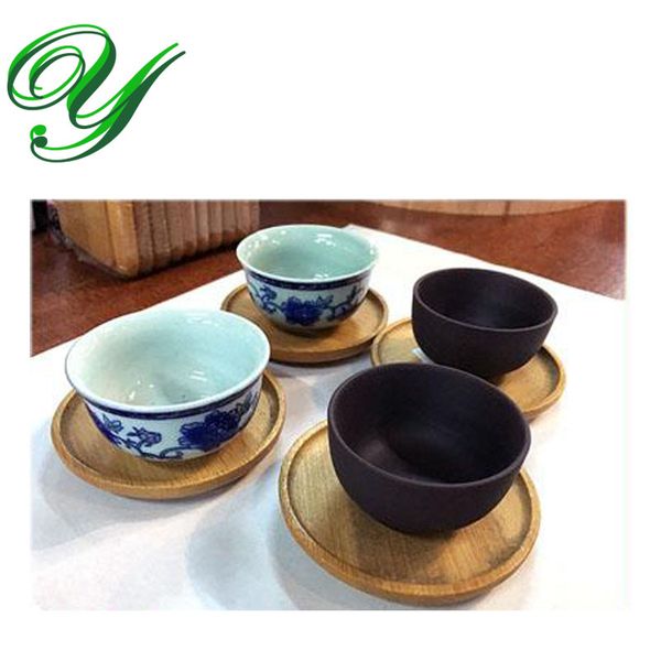 Wooden Round Coaster Set Mini Teacup Holder Stand Square Tea