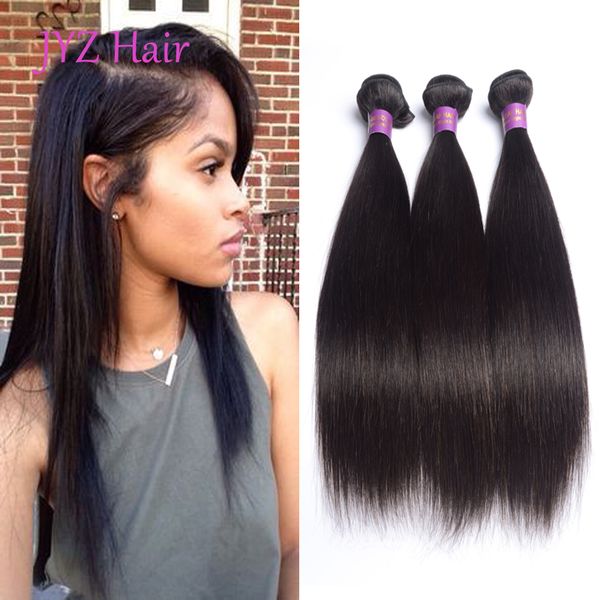 

peruvian brazilian malaysian indian virgin weave straight hair extension 3 pcs 100% unprocessed human hair bundles hair wefts, Black