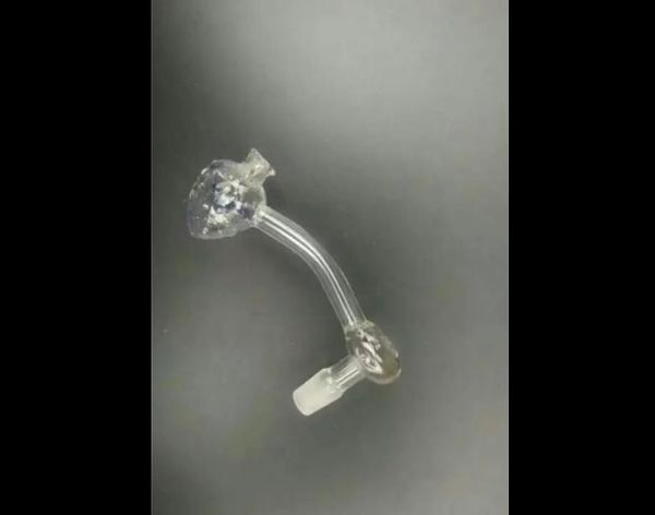 Accessori bong in vetro in vetro a testa di fragole trasparente, giaccino in vetro all'ingrosso, fumo di tubo d'acqua