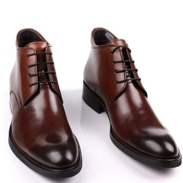 

men boots genuine leather ankle autumn winter black brown luxury designer dress boots