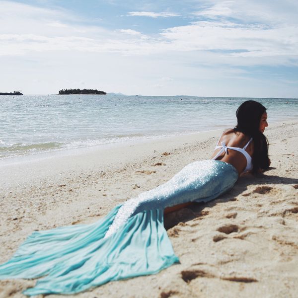 

new arrival original brand summer vacation woman mermaid's tail long beach dress irregular skirt, White;black