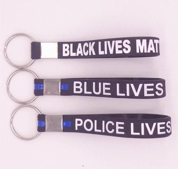 

2017 Браслет Силиконовые Браслеты Брелок Синий Черный Полиция Lives Matter Брелок Черный Синий Линия Полиция Брелок Подарок C74L