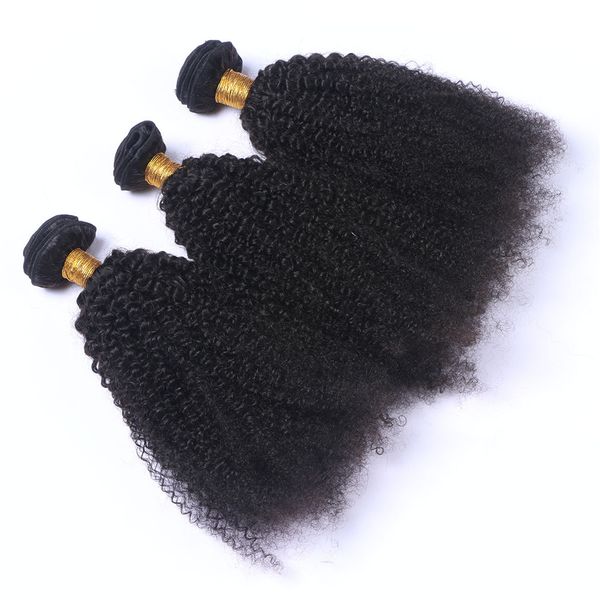 

монгольский афро кудрявый вьющиеся человеческие девственные волосы плетет двойные утки натуральный черный цвет 3bundles много 100 г расслоен, Black;brown
