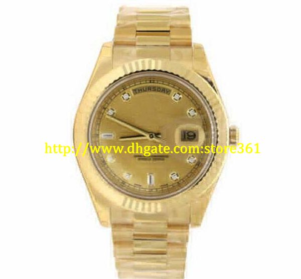 

store361 new arrive watches automatic mens watches ii 18k yellow gold diamond dial president 218238 unworn / new, Slivery;brown
