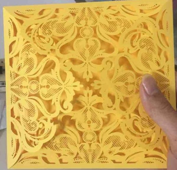 Hot Sale Yellow American Wedding Invitations Business Card Wedding