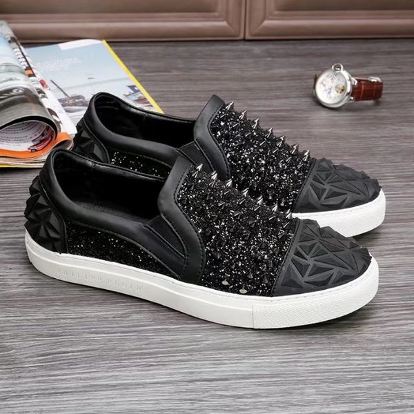 

new brand designer men casual shoes man genuine leather shoes 38-46, Black