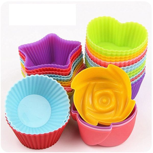 

new four kinds of shapes food grade silicone household cake moulds baking moulds diy cake cup food mould ia622