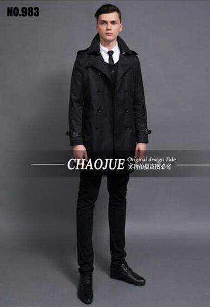 

новые мужские весна и осень мода бутик бизнес повседневная культивировать свою мораль заклинание кожаный пальто / s-6xl, Black