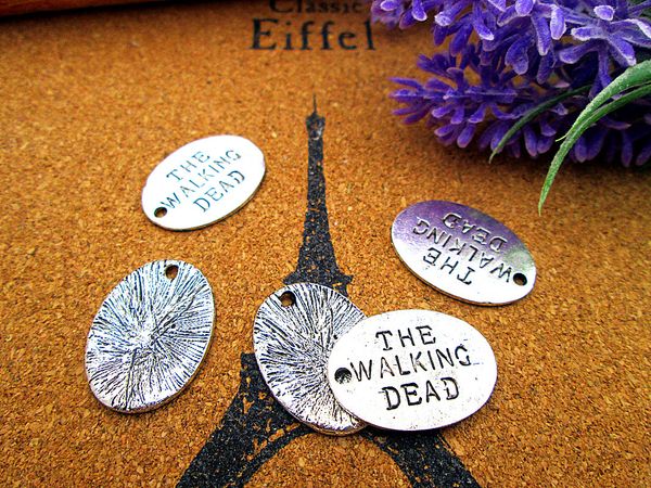 

30pcs- the walking dead charms antique tibetan silver the walking dead charms pendants 17x24mm, Bronze;silver