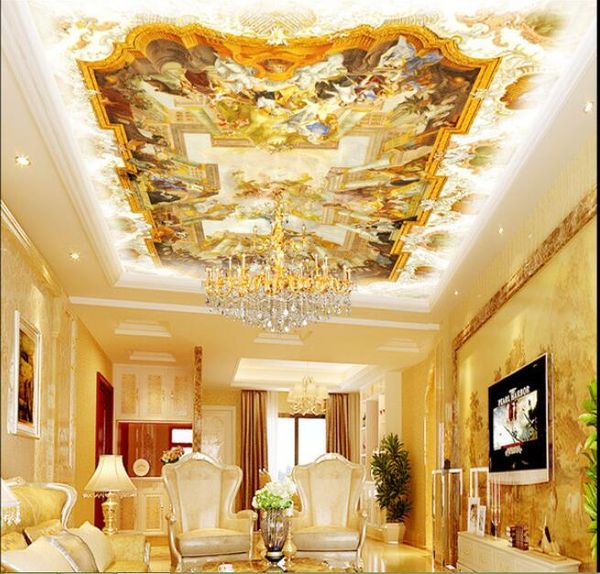 3d Wallpaper Custom Photo European Royal Eden Oil Painting Ceiling