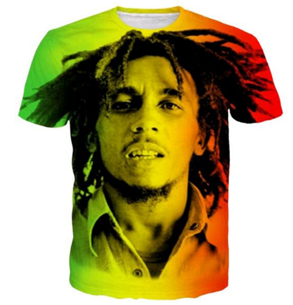 

Новый стиль регги Звезда Боб Марли печатает футболки Мужчины Женщины хип-хоп рок
