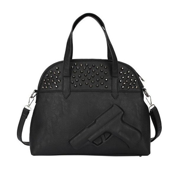 

wholesale-new clutch gun bag 2016 rivet pistol leather satchel 3d print women leather handbag bolsos shoulder bag scrossbody