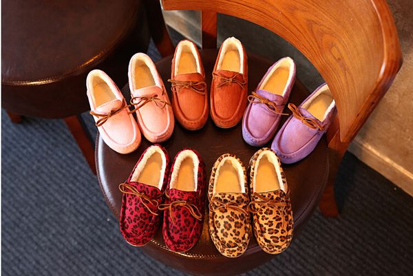 

21-36 дети теплая обувь мальчики красный коричневый фиолетовый розовый зима плюшевые хлопок мягкий повседневная дети леопард принцесса девуш, Black;red