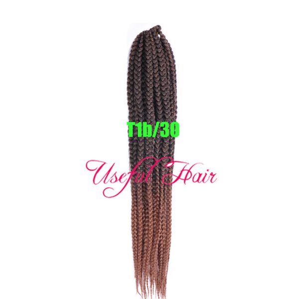 3s Box Braids Twist synthetisches Flechthaar Häkelzöpfe Haarverlängerungen 24-STUNDEN-KUNDENDIENST Jante-Kollektion Mittleres Auburn-Haar