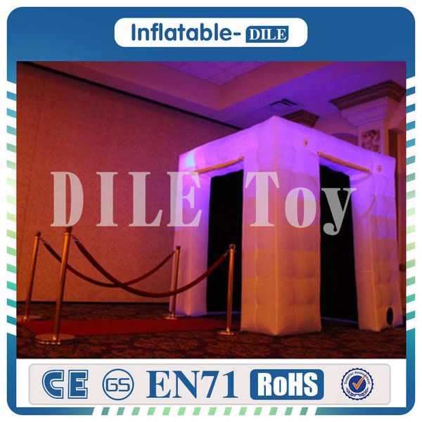 

2.4*2.4*2.4m inflatable p booth with 12 colors changing led lights for wedding