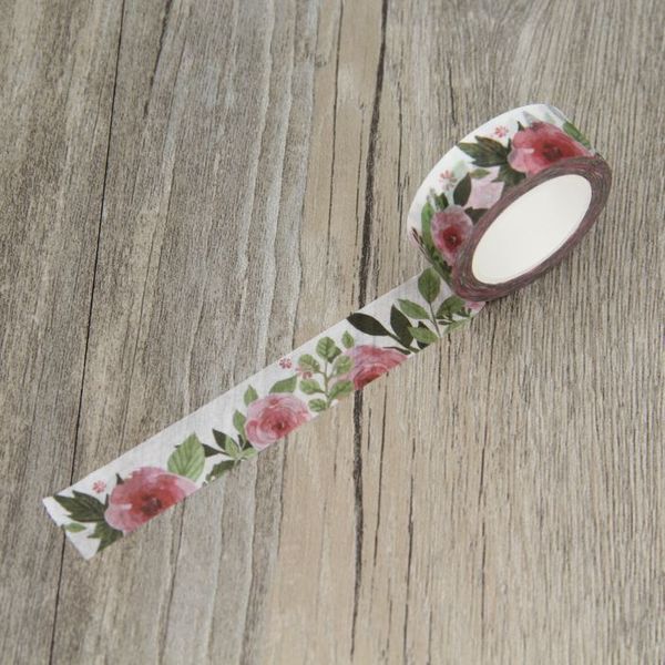 

wholesale- 2016 camellia flower washi tape floral masking tapes decorative stickers diary deco scrapbooking sticker