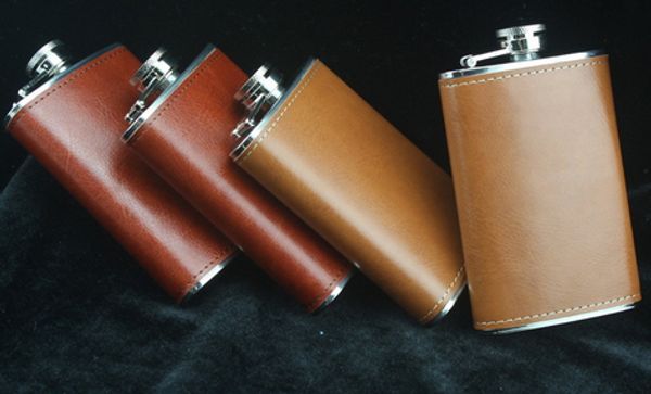 

wine flask 5oz portable stainless steel flagon faux leather wine bottle retro pocket hip flask russian flagon drinkware 2017