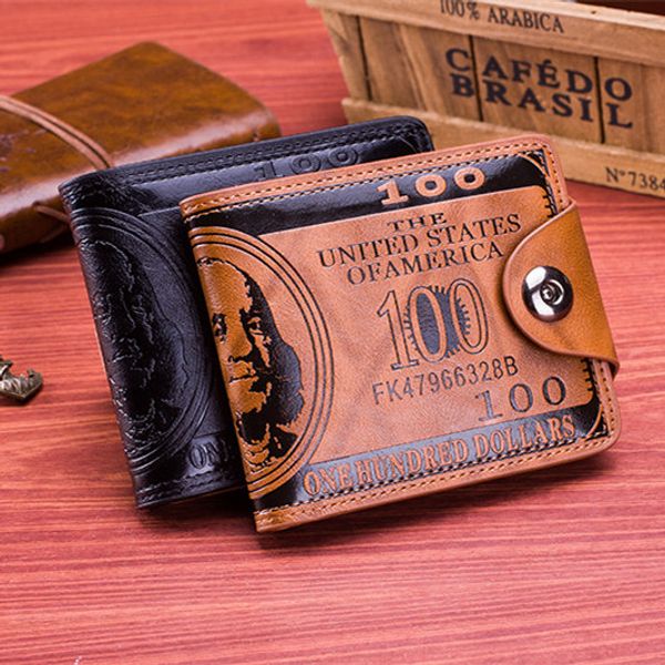 

2 colors fashidollar price pattern designer mens wallets casual credit card holder purse wallet for men hasp wallets la308, Red;black