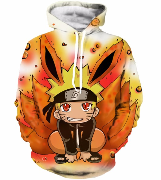 

fashion women/men kid uzumaki naruto harajuku style funny 3td print casual hoodies plus size kk90, Black