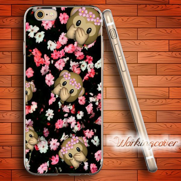 

fundas monkey emoji rose soft clear tpu case for iphone 7 6 6s plus 5s se 5 5c 4s 4 case silicone cover