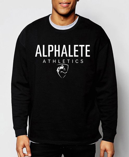 

wholesale-cool sweatshirt alphalete print new fall winter 2016 fashion men tracksuit fleece brand clothing hip hop streetwear man hoodies, Black
