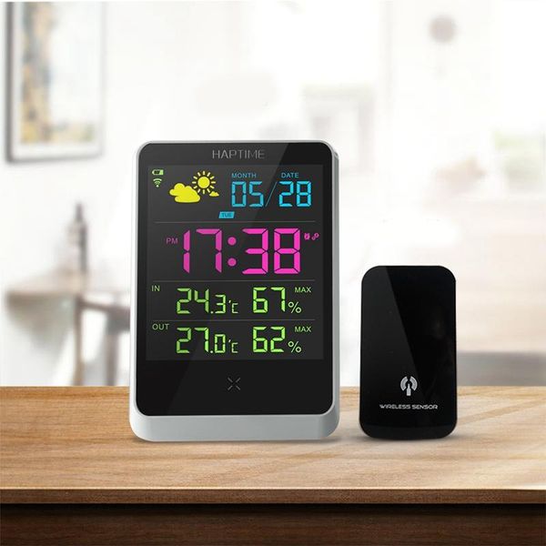 

wholesale- weather station indoor outdoor digital alarm clock with led screen date time displaying
