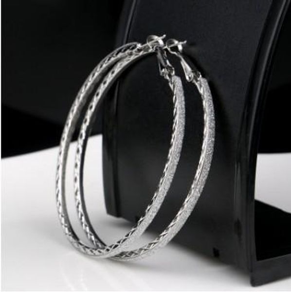 

trendy womens hoop earrings gold silver plated geometric matting huggie ear piercing hoop loop earrings